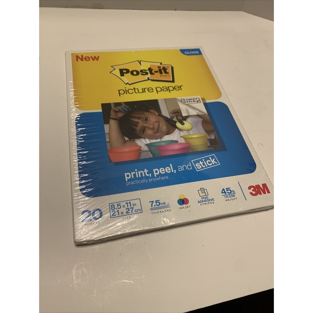Post-it Picture Paper 20 Sheets 8.5X11 semi  Gloss 3M 7.5 ML thick